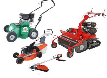 Macchine-manutenzione-prati-giardini Noleggio Macchine per la manutenzione di prati e giardini: arieggiatore, trinciasarmenti, rasaerba, decespugliatore